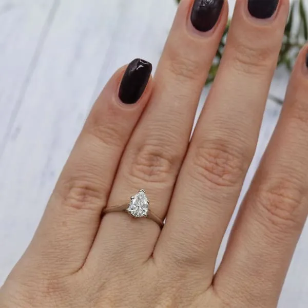 Rings Diamond Source NYC Solitaire Engagement ring features 055ct Pear shape White Diamond ENG2000 Rings Diamond Source NYC Solitaire Engagement ring features 055ct Pear shape White Diamond ENG2000