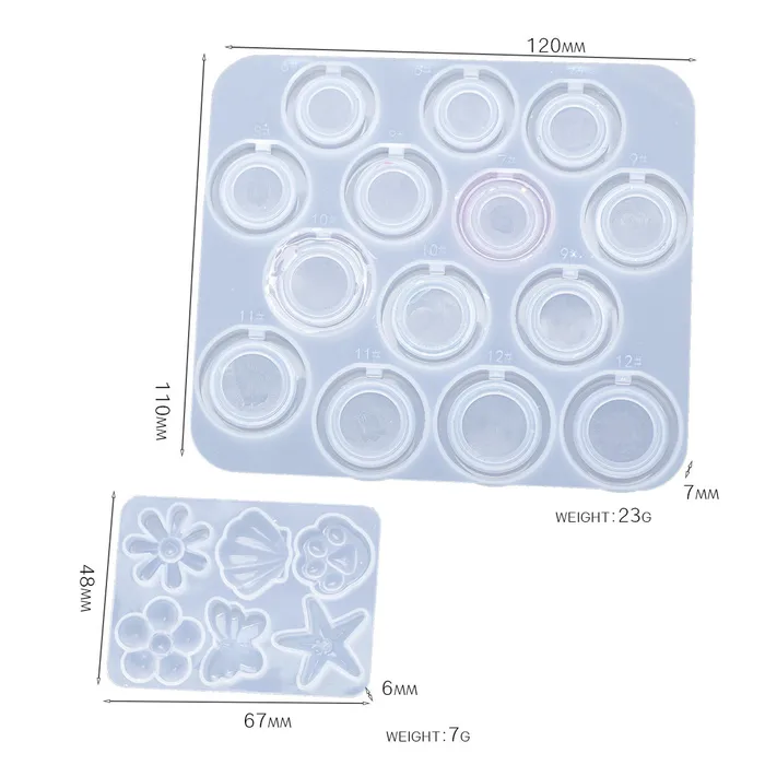 Rings IntoResin 8pcs Rotating Ring Pendant Resin Mold Set