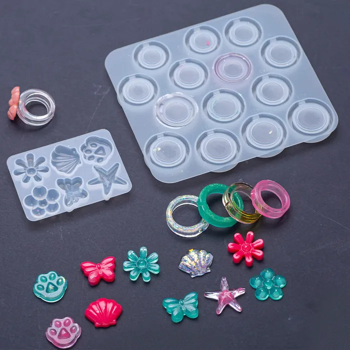 Rings IntoResin 8pcs Rotating Ring Pendant Resin Mold Set