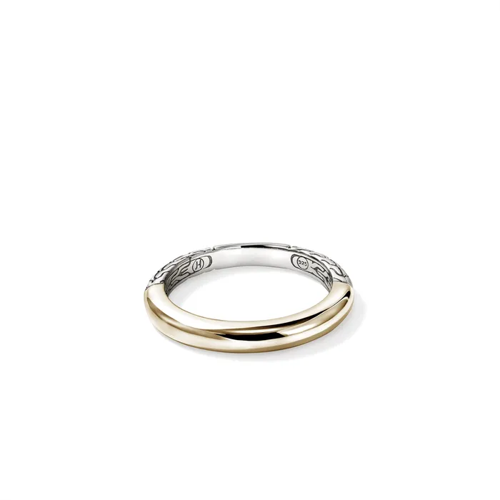 Rings John Hardy John Hardy Essentials Silver and 14K Gold 3mm Band Ring