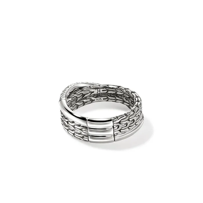 Rings John Hardy John Hardy Silver Diamond Pave Crossover Ring