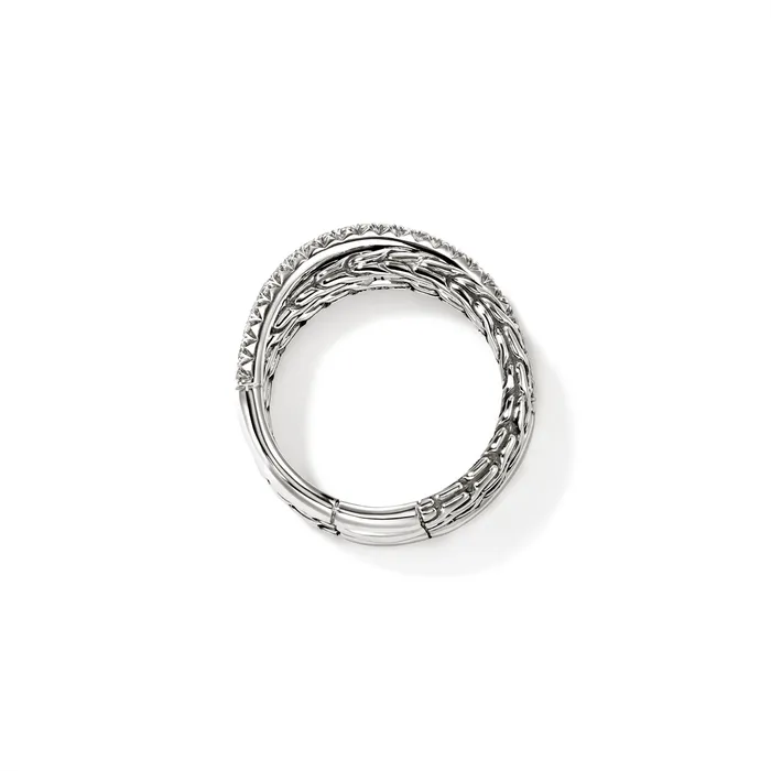 Rings John Hardy John Hardy Silver Diamond Pave Crossover Ring