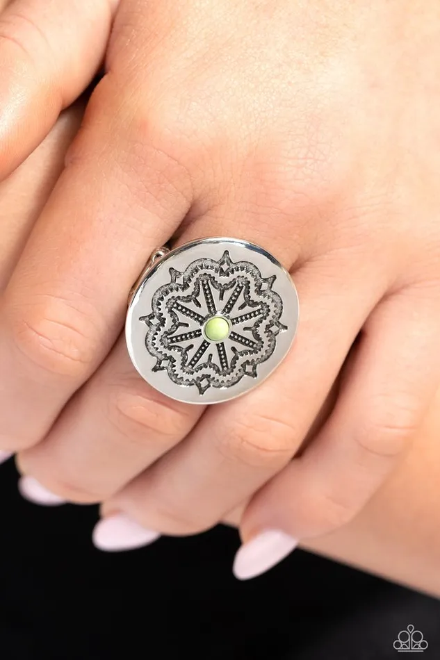 Rings Paparazzi Jewelry Paparazzi Ring Carved Coachella Green