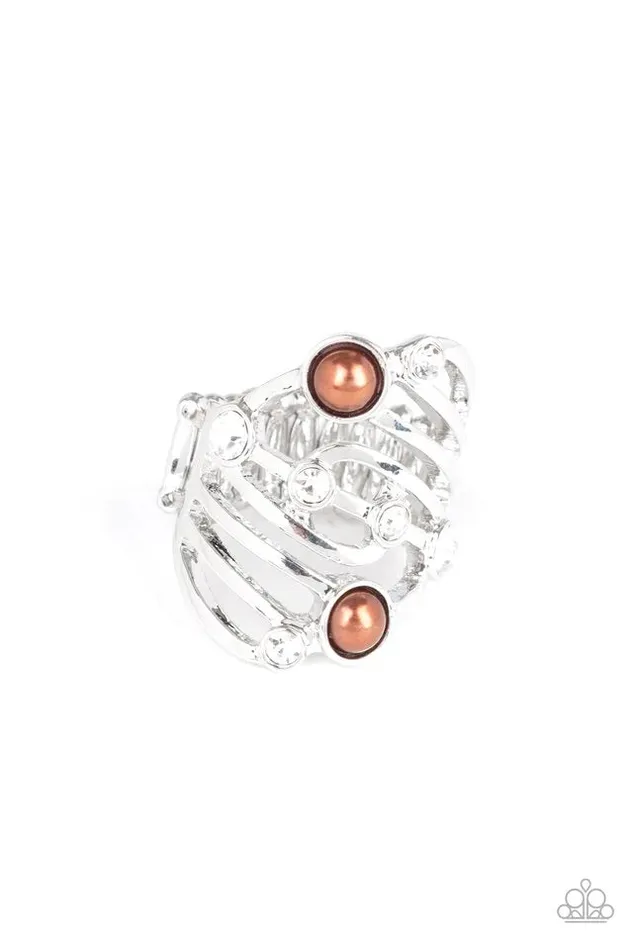 Rings Paparazzi Jewelry Paparazzi Ring Dancing Diamonds Brown