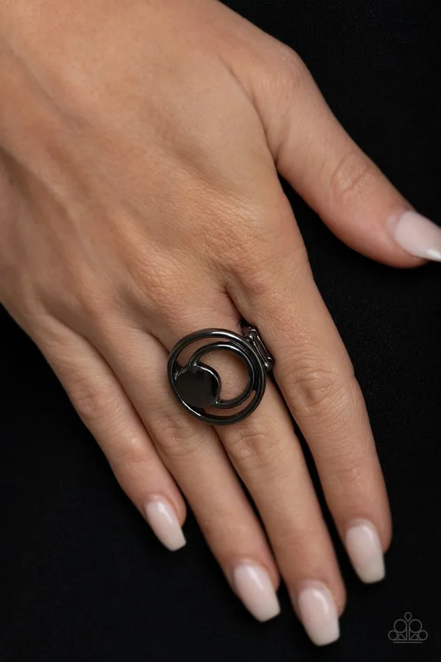 Rings Paparazzi Jewelry Paparazzi Ring Edgy Eclipse Black
