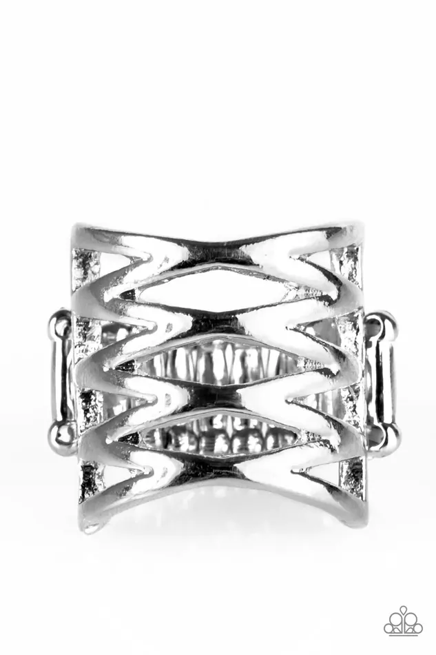 Rings Paparazzi Jewelry Paparazzi Ring Trapped In Shimmer Silver