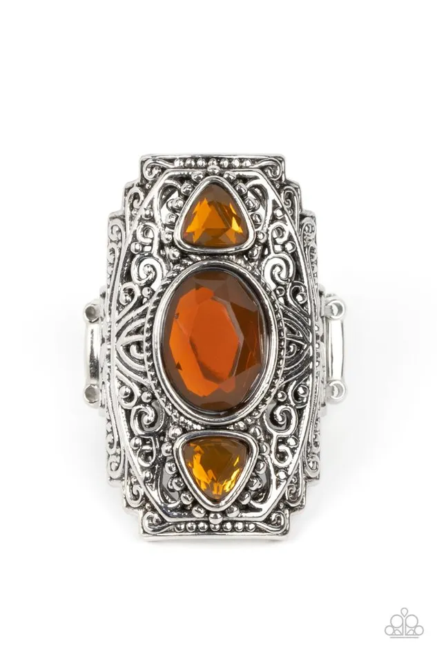 Rings Paparazzi Ring Castle Terrace Brown Paparazzi Jewelry Rings Paparazzi Ring Castle Terrace Brown Paparazzi Jewelry