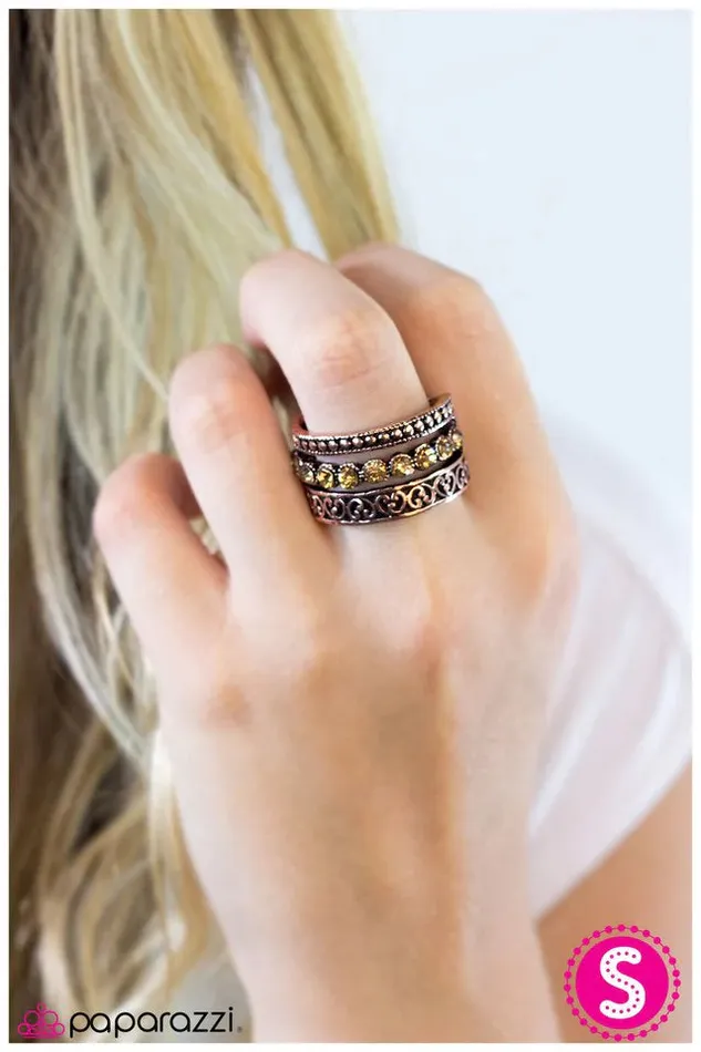 Rings Paparazzi Ring Triple Crown Copper Paparazzi Jewelry