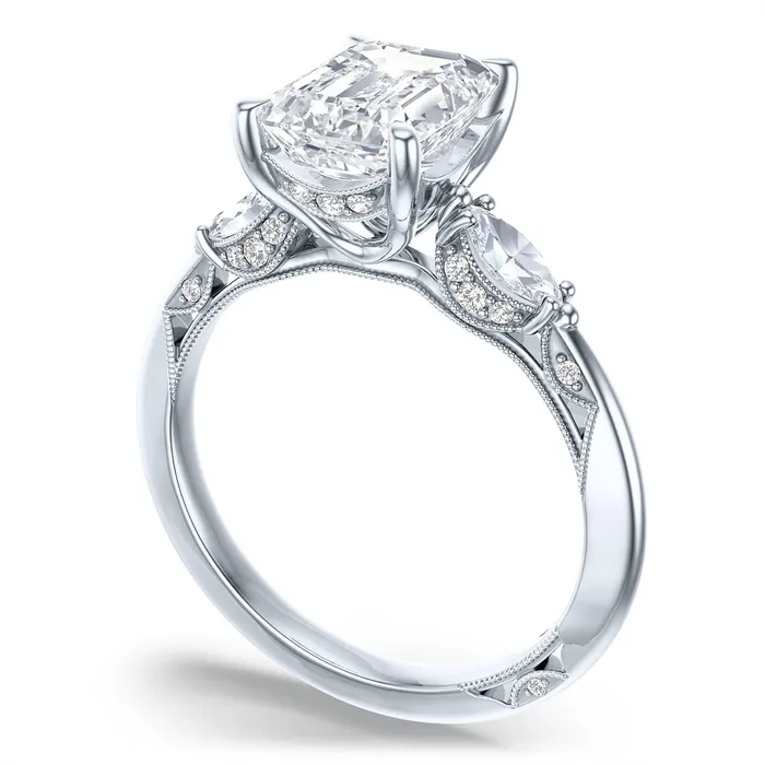 Rings Tacori Tacori 18K White Gold Diamond Semimount Ring