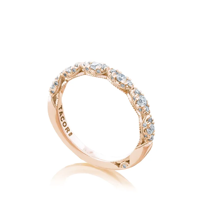 Rings Tacori Tacori Petite Crescent 18K Rose Gold Diamond Wedding Band
