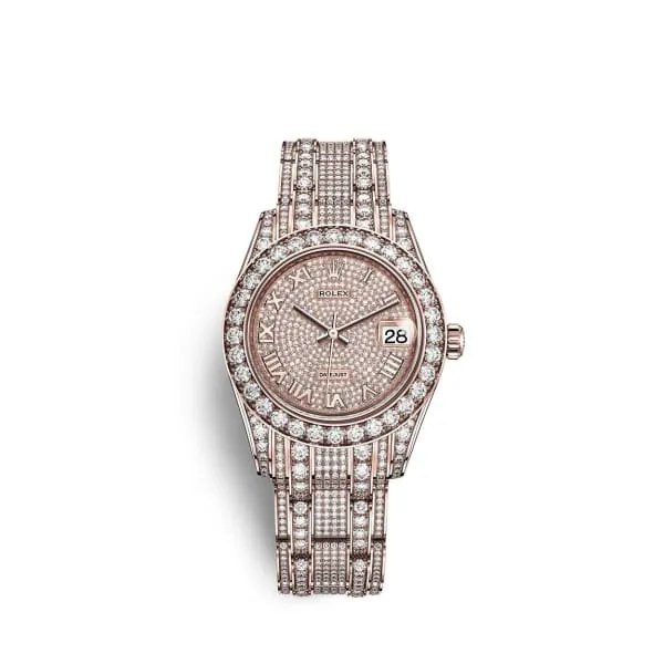 Rolex Bracelets Rolex Pearlmaster 34mm Ref 81405rbr0001 Pave Roman Diamond Dial Diamond Bezel Diamond Case 18K Rose Gold Diamond Bracelet Womens Watch Rolex Bracelets Rolex Pearlmaster 34mm Ref 81405rbr0001 Pave Roman Diamond Dial Diamond Bezel Diamond Case 18K Rose Gold Diamond Bracelet Womens Watch