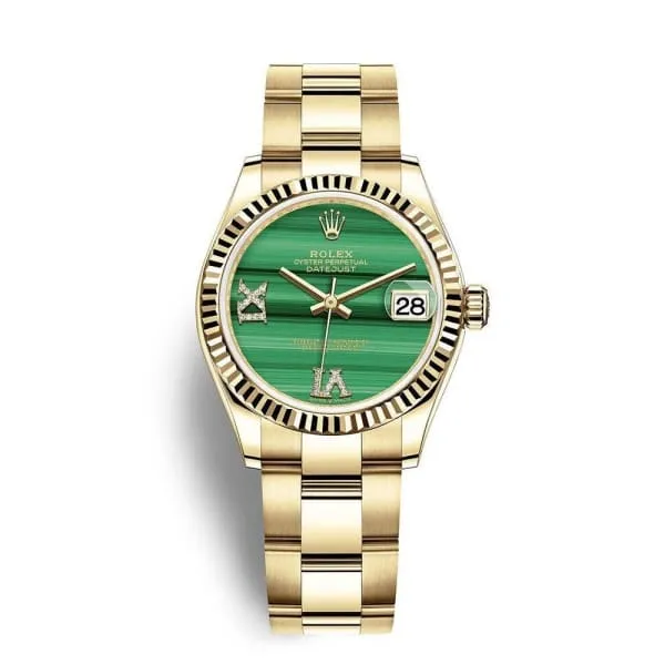 Rolex Datejust 31mm Ref 2782780003 Green Dial 18K Yellow Gold Oyster Bracelet Womens Watch Rolex Bracelets Rolex Datejust 31mm Ref 2782780003 Green Dial 18K Yellow Gold Oyster Bracelet Womens Watch Rolex Bracelets