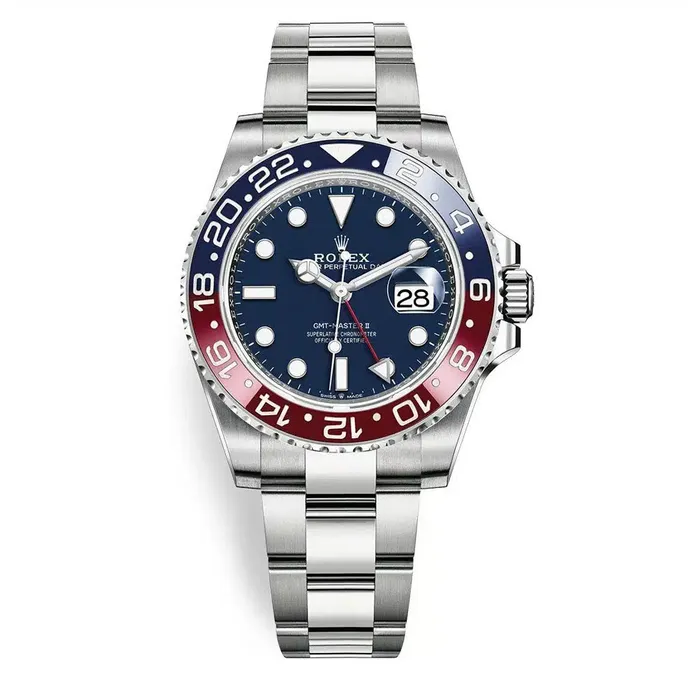 Rolex GMTMaster II Pepsi 40mm Ref 126719blro0003 Blue Dial Red Blue Ceramic Bezel 18K White Gold Oyster Bracelet Mens Watch Rolex Bracelets Rolex GMTMaster II Pepsi 40mm Ref 126719blro0003 Blue Dial Red Blue Ceramic Bezel 18K White Gold Oyster Bracelet Mens Watch Rolex Bracelets