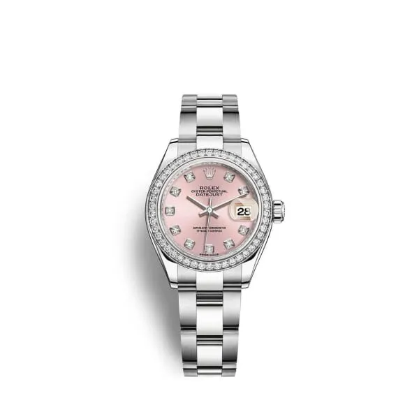 Rolex LadyDatejust 28mm Ref 279384rbr0004 Pink Diamond Dial Diamond Bezel Stainless Steel Oyster Bracelet Womens Watch Rolex Bracelets Rolex LadyDatejust 28mm Ref 279384rbr0004 Pink Diamond Dial Diamond Bezel Stainless Steel Oyster Bracelet Womens Watch Rolex Bracelets