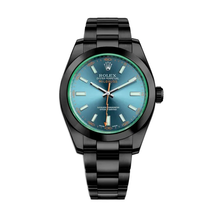 Rolex Milgauss 40mm Ref 116400gv0002PVD Blue Dial Black PVD Stainless Steel Oyster Bracelet Watch Rolex Bracelets Rolex Milgauss 40mm Ref 116400gv0002PVD Blue Dial Black PVD Stainless Steel Oyster Bracelet Watch Rolex Bracelets