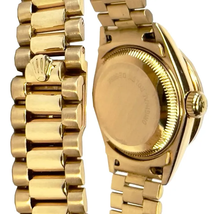 Rolex Rolex Day Date II 41mm Ref ROL425000 Champagne Diamond Ruby Dial Diamond Bezel 18K Yellow Gold President Bracelet Mens Watch Bracelets