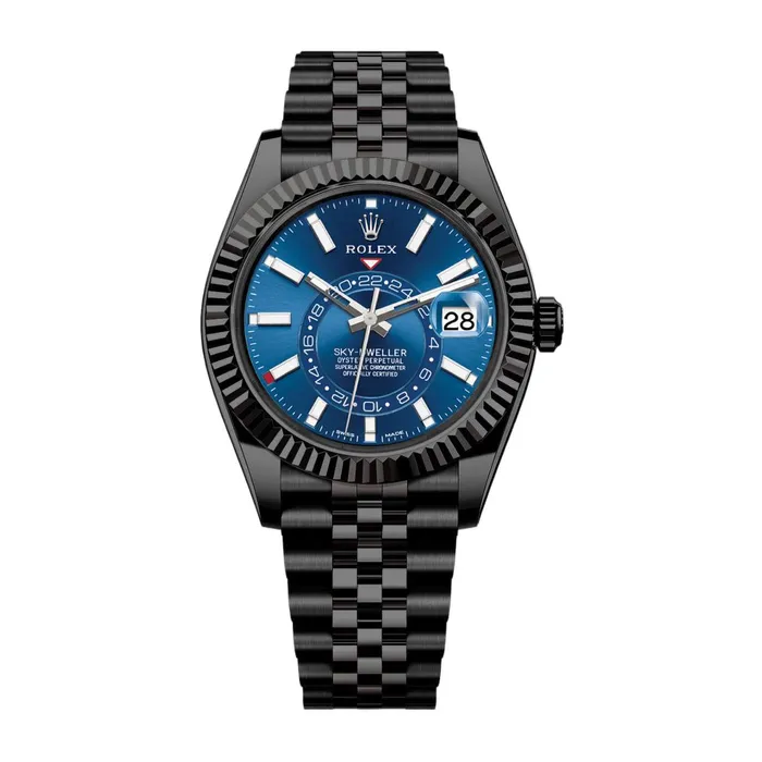 Rolex SkyDweller 42mm Ref 336934 PVD Bright Blue Stick Dial Black PVD Stainless Steel Jubilee Bracelet Watch Rolex Bracelets Rolex SkyDweller 42mm Ref 336934 PVD Bright Blue Stick Dial Black PVD Stainless Steel Jubilee Bracelet Watch Rolex Bracelets