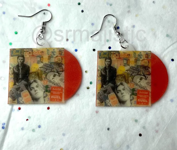Ruel Bright Lights Red Eyes Vinyl Album Handmade Earrings Sam Makes Things Earrings Ruel Bright Lights Red Eyes Vinyl Album Handmade Earrings Sam Makes Things Earrings
