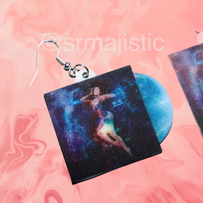 Sam Makes Things Earrings Doja Cat Planet Her Vinyl Album Handmade Earrings