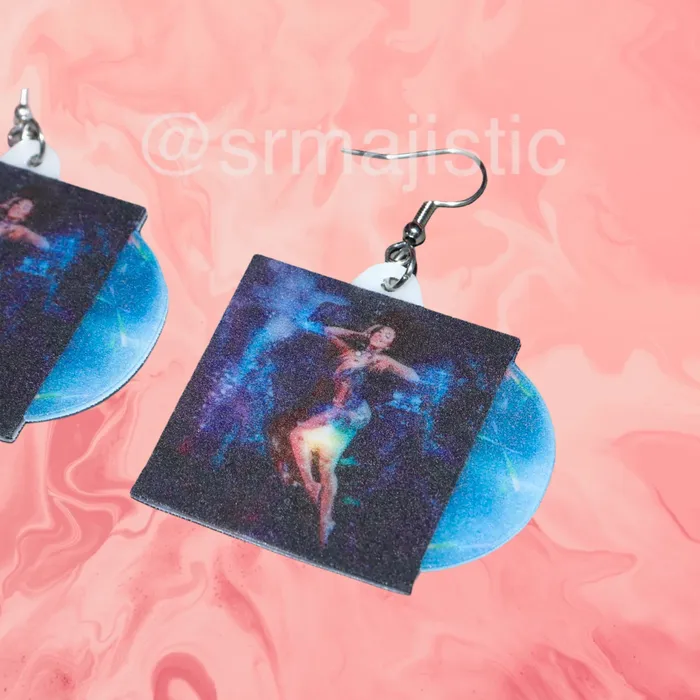 Sam Makes Things Earrings Doja Cat Planet Her Vinyl Album Handmade Earrings