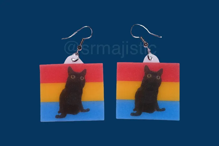 Sam Makes Things Earrings Jinx says Gay Rights cute pride flag detailed Handmade Earrings