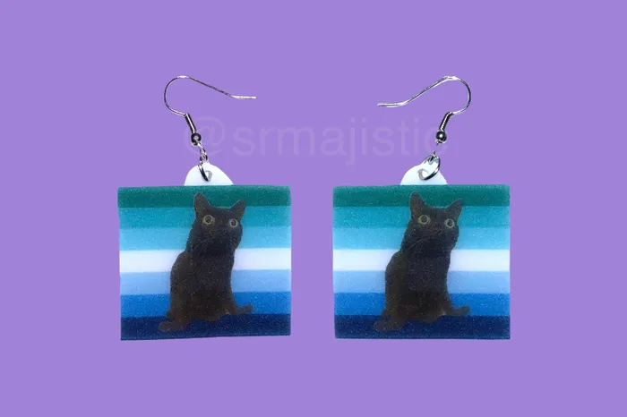 Sam Makes Things Earrings Jinx says Gay Rights cute pride flag detailed Handmade Earrings
