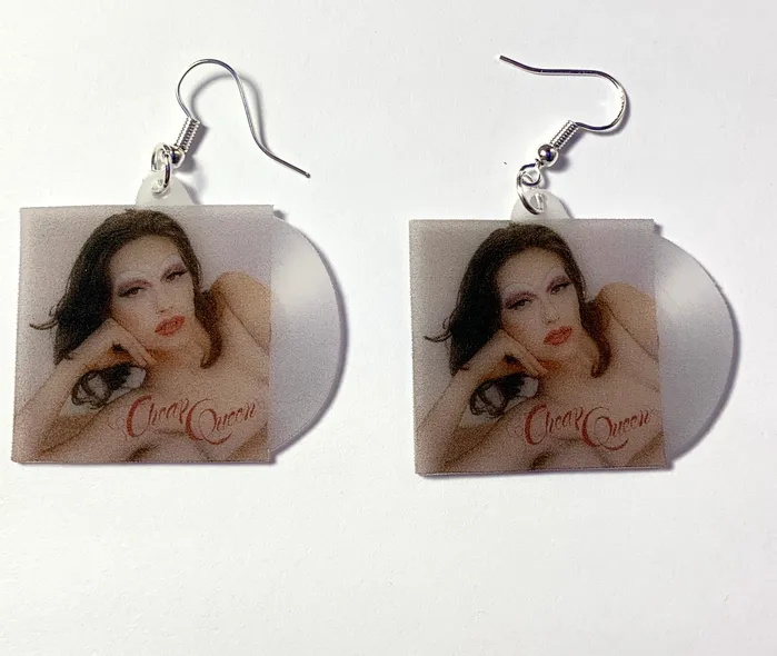 Sam Makes Things Earrings King Princess Cheap Queen Vinyl Album Handmade Earrings Sam Makes Things Earrings King Princess Cheap Queen Vinyl Album Handmade Earrings