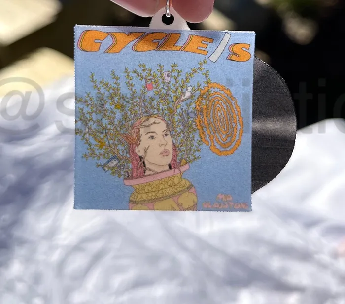 Sam Makes Things Earrings Mia Gladstone CYCLES Vinyl Album Handmade Earrings
