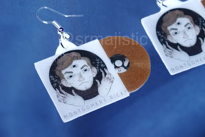 Sam Makes Things Earrings Ricky Montgomery Montgomery Ricky Vinyl Album Handmade Earrings
