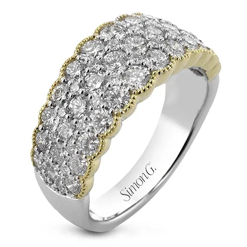 Simon G Rings Simon G 18K Yellow and White Gold Wide Diamond Band