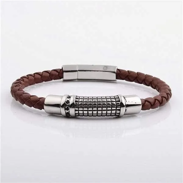 Stainless Steel Clasp With Real Cow Leather Bracelet Brown Diamond Source NYC Bracelets Stainless Steel Clasp With Real Cow Leather Bracelet Brown Diamond Source NYC Bracelets