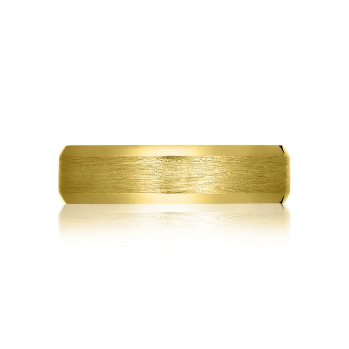 Tacori Sculpted Crescent 18K Yellow Gold Beveled Edge Brushed Mens Wedding Band 6mm Tacori Rings Tacori Sculpted Crescent 18K Yellow Gold Beveled Edge Brushed Mens Wedding Band 6mm Tacori Rings
