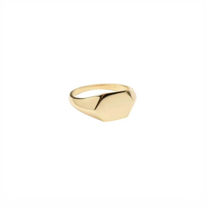 TheRoseGypsy 14k Gold Geometric Signet Ring Rings