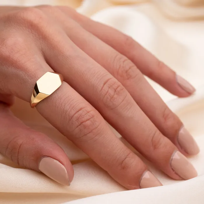 TheRoseGypsy 14k Gold Geometric Signet Ring Rings
