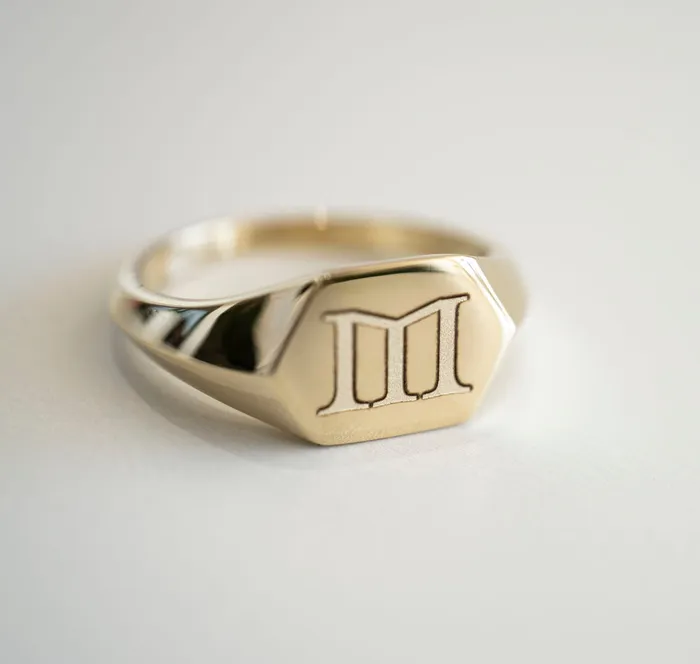 TheRoseGypsy 14k Gold Geometric Signet Ring Rings