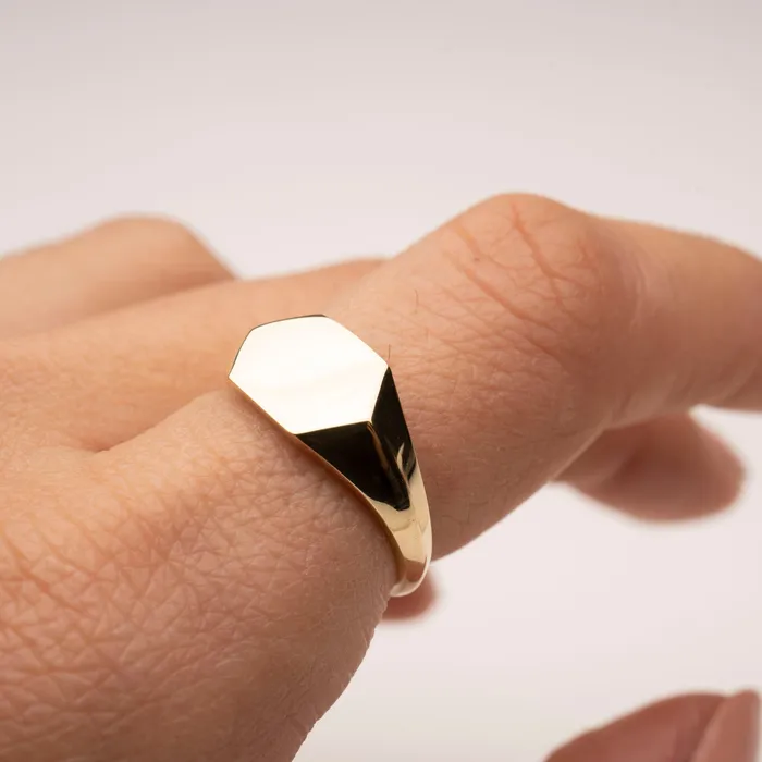 TheRoseGypsy 14k Gold Geometric Signet Ring Rings