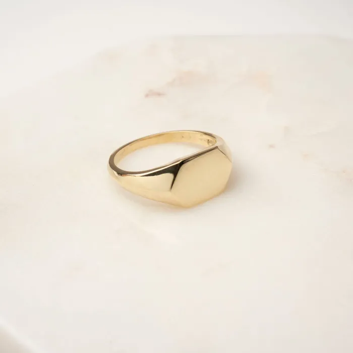 TheRoseGypsy 14k Gold Geometric Signet Ring Rings