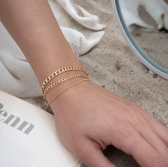 TheRoseGypsy Bracelets Gold Filled Thin Curb Link Bracelet