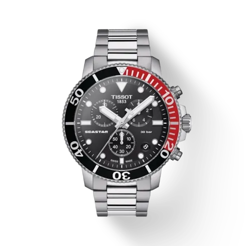 Tissot Tissot Seastar 1000 Chronograph Stainless Steel Black Dial 455mm Quartz Bracelets Tissot Tissot Seastar 1000 Chronograph Stainless Steel Black Dial 455mm Quartz Bracelets
