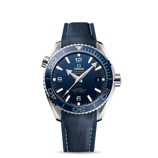 Watches Omega Omega Seamaster 44mm Watch Ref 21533442103001 Blue Index Dial Blue Leather Strap Watches Omega Omega Seamaster 44mm Watch Ref 21533442103001 Blue Index Dial Blue Leather Strap