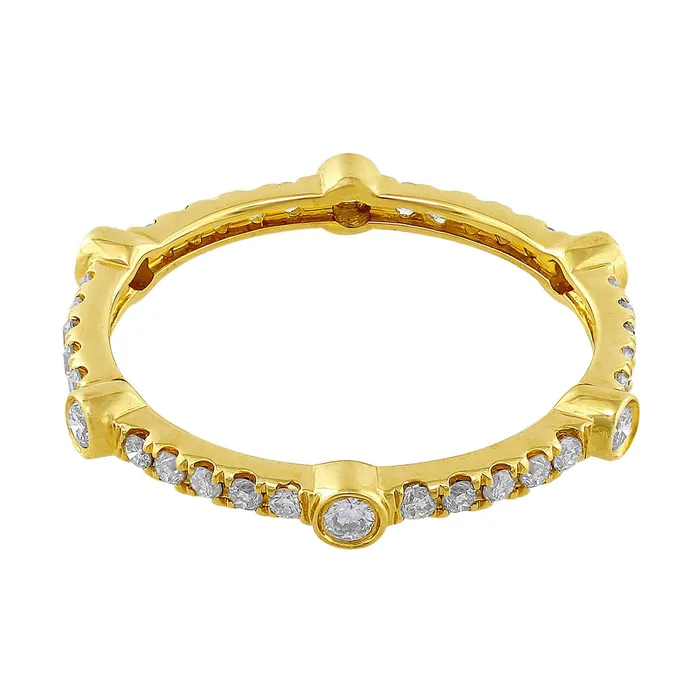 Yellow Gold Diamond Wedding Band CJ Charles Jewelers Rings