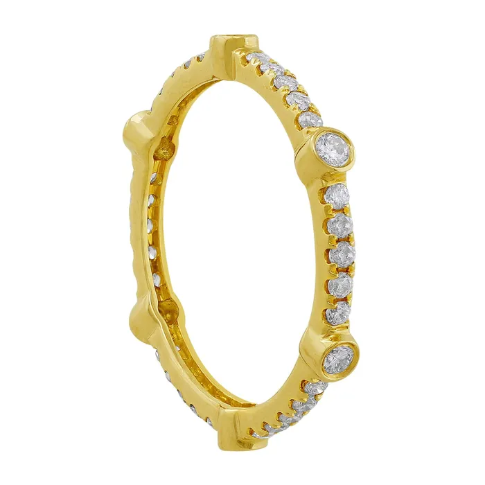 Yellow Gold Diamond Wedding Band CJ Charles Jewelers Rings