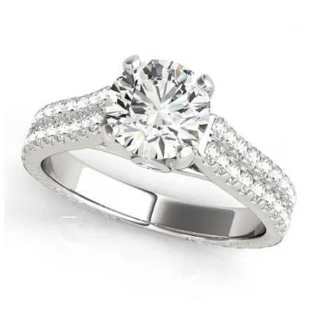 150 Carats Round Natural Earth Mined Diamonds White Gold Fancy Ring With Accents GB Rings 150 Carats Round Natural Earth Mined Diamonds White Gold Fancy Ring With Accents GB Rings