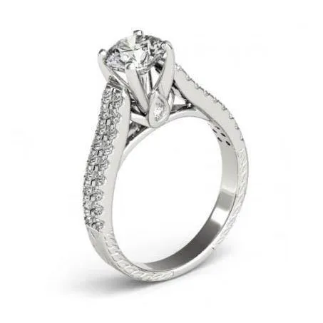 150 Carats Round Natural Earth Mined Diamonds White Gold Fancy Ring With Accents GB Rings 150 Carats Round Natural Earth Mined Diamonds White Gold Fancy Ring With Accents GB Rings