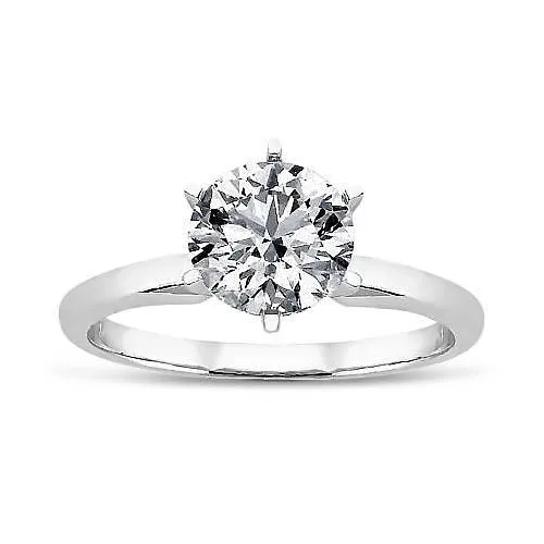 1 Carat Round Cut Solitaire Genuine Natural Earth Mined Diamond Ring White Gold 14K Jewelry GB Rings 1 Carat Round Cut Solitaire Genuine Natural Earth Mined Diamond Ring White Gold 14K Jewelry GB Rings