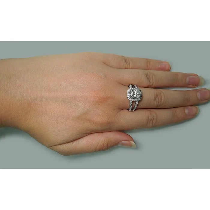 350 Carats Cushion Natural Earth Mined Diamond Solitaire Ring Split Shank Jewelry New GB Rings