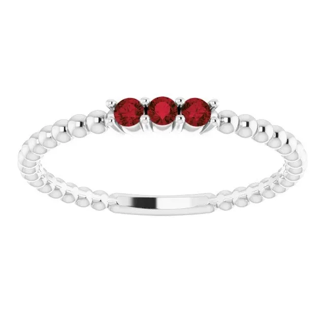 3 Stone Ring Round Burmese Rubies 075 Carats Beaded Jewelry New GB Rings 3 Stone Ring Round Burmese Rubies 075 Carats Beaded Jewelry New GB Rings