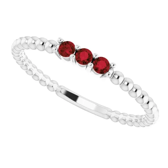 3 Stone Ring Round Burmese Rubies 075 Carats Beaded Jewelry New GB Rings 3 Stone Ring Round Burmese Rubies 075 Carats Beaded Jewelry New GB Rings