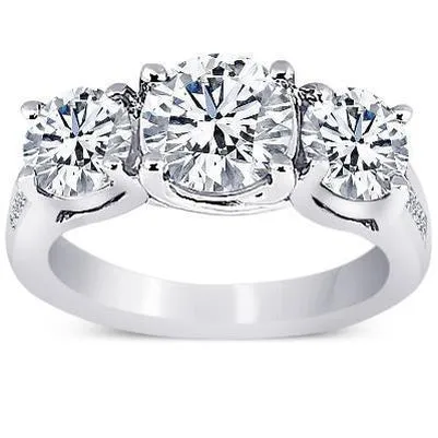 431 Carat Round Natural Earth Mined Diamonds 3 Stone Style Wedding Anniversary Ring GB Rings 431 Carat Round Natural Earth Mined Diamonds 3 Stone Style Wedding Anniversary Ring GB Rings