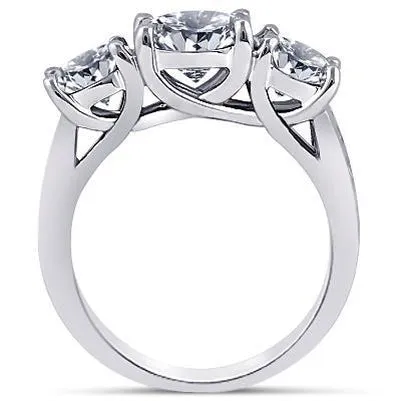 431 Carat Round Natural Earth Mined Diamonds 3 Stone Style Wedding Anniversary Ring GB Rings